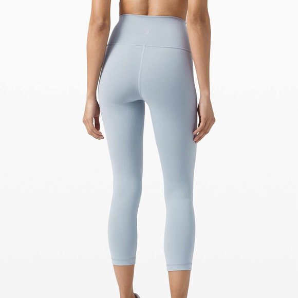 Lululemon Wunder Train High Rise Crop 21" Leggings 4 Chambray Light Blue - Picture 1 of 11